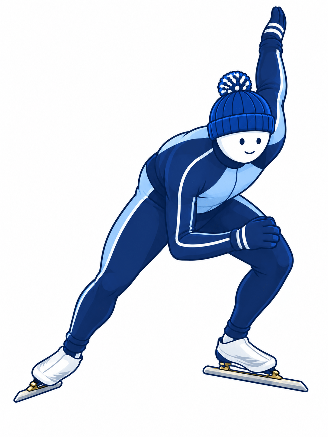 Open draaien bij de schaatsstart